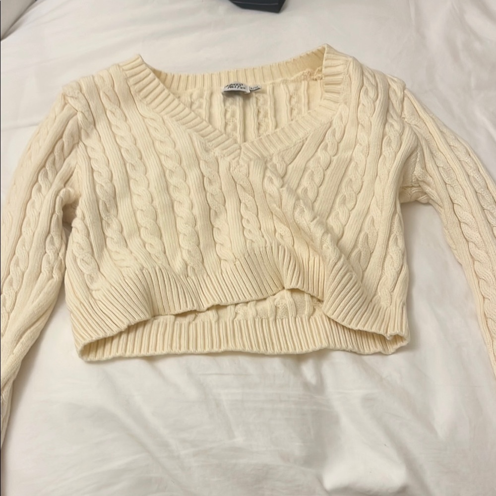 Cream Cable Knit Sweater
